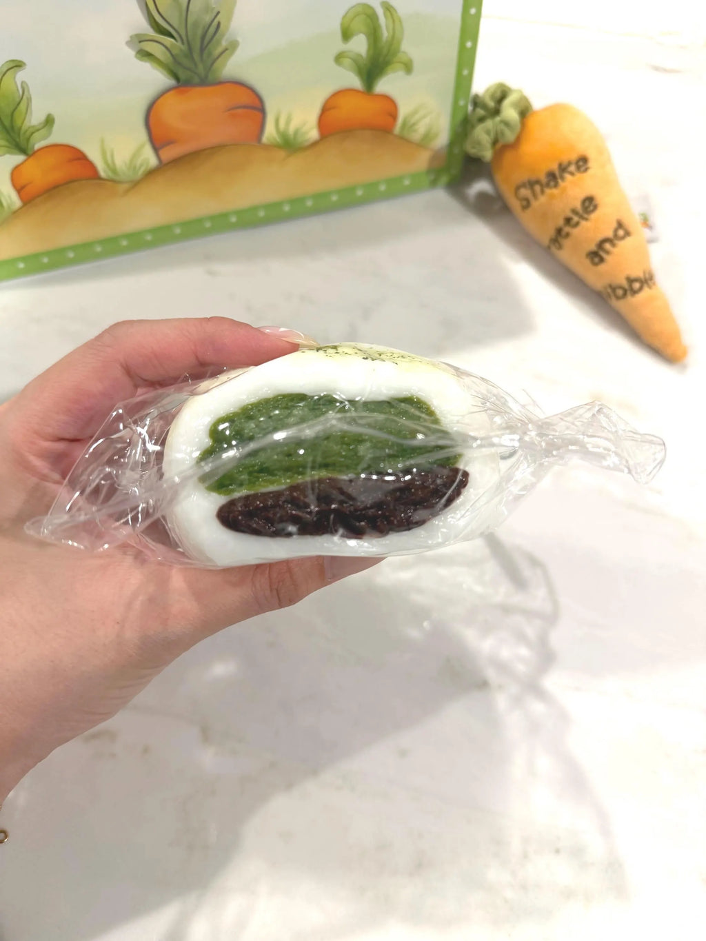 Matcha Red Bean Squishy  | Japanese Dessert Squishy | Azuki Bean Mochi Sensory Toy | Kawaii Food Stress Relief | ASMR Fidget Toy