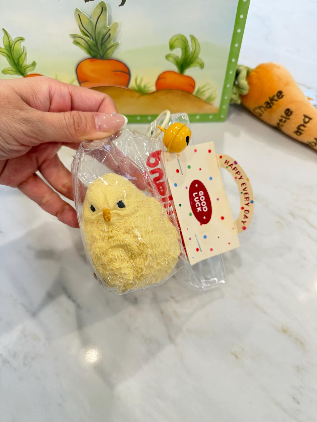 Kawaii Realistic Animal Squishy Keychain – Cute Chick & White Hamster Squishy